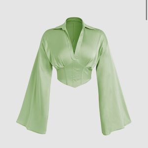 Cider cute longe sleeve crop top